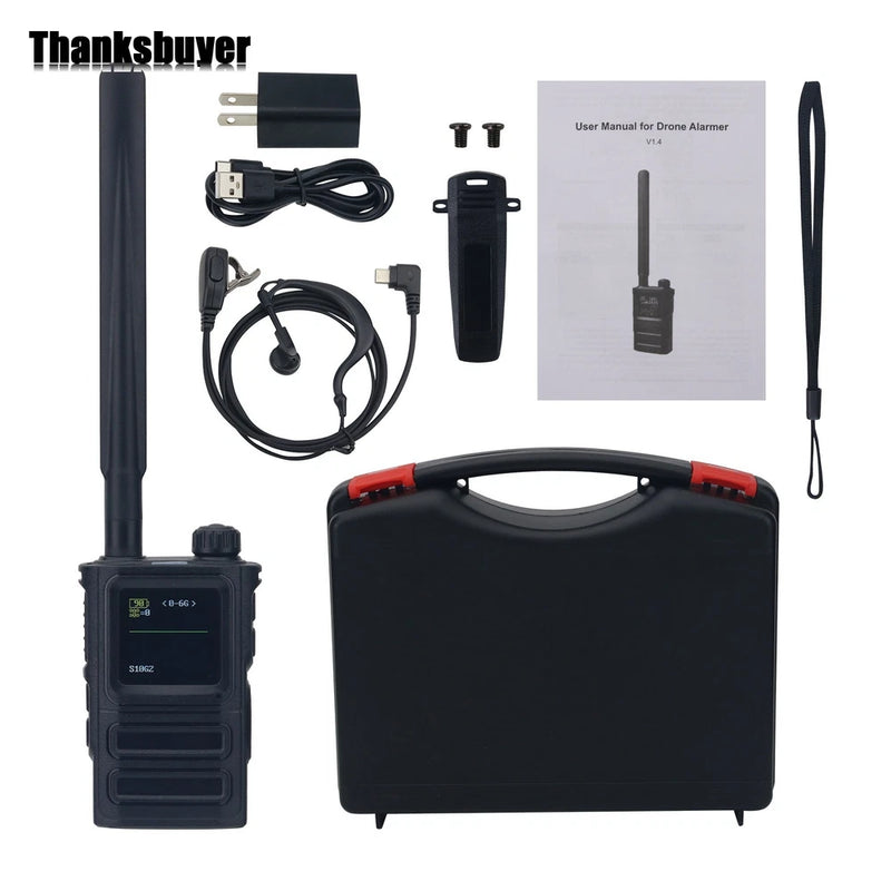 300M-6GHz Handheld Drone Detector with 1-2KM Detection Range for FPV Drones
