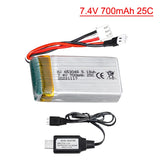 7.4V 700mAh Lipo Battery with charger for MJX RC X600 F46 X601H JXD391V aircraft