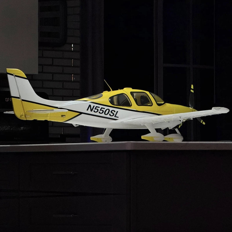 Dynam Cirrus SR22 V3 Trainer 3S/4S Yellow RC Beginner Scale Plane 1.4m w/ Flaps