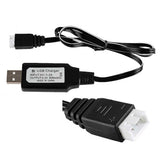 Black USB charger adapter with cable and 7.4V battery connector