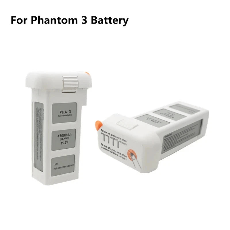 Drone battery pack, white, 4500mAh with label and connector terminals