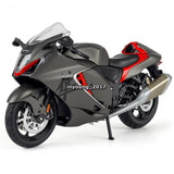 1:12 Suzuki Hayabusa Motorcycle Model Diecast Toy Vehicle Motorcycle Toys Gray Battery