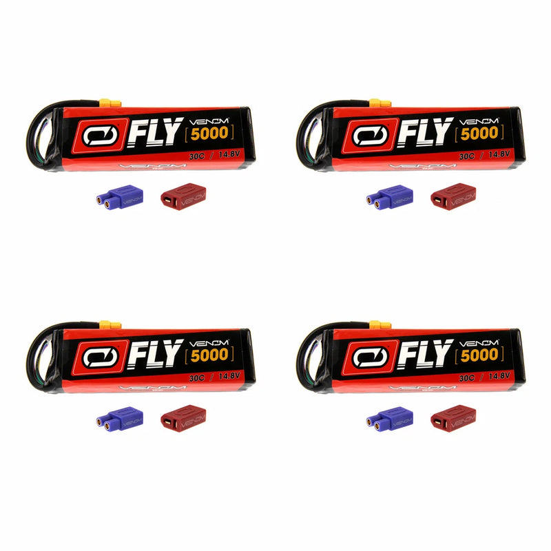 Venom Fly 30C 4S 5000mAh 14.8V LiPo Battery with UNI 2.0 Plug x4 Packs Battery