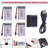 4x 650mAh 3.7V Lipo Battery + Charger For Syma X5C X5SC X5SW RC Drone Quadcopter