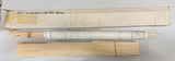 RC airplane fuselage tube with printed markings and wooden nose section