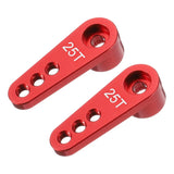 Red aluminum alloy 25T single-arm steering servo horn, two-piece RC bracket
