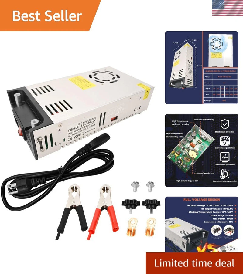 New Version Converter, 110V AC to 12V DC Converter Power Supply 12V 600W 50A ...