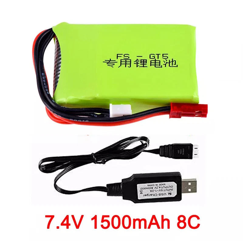 1PC 7.4V 1500mAh Transmitter Battery for RC Car Boat Flysky FS-GT5 DUMBORC X4/X6
