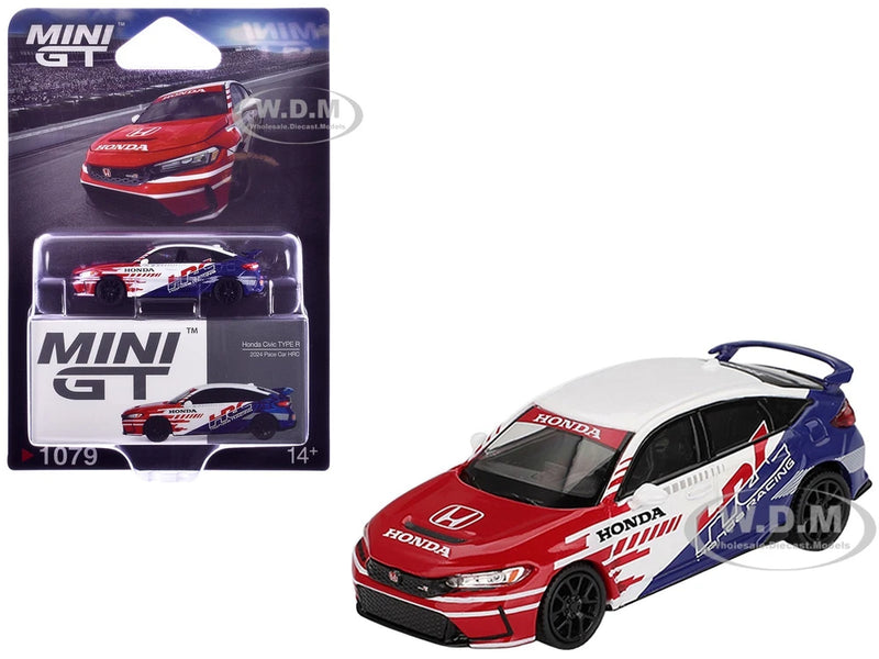 HONDA CIVIC TYPE R "2024 PACE CAR HRC" 1/64 DIECAST MODEL BY MINI GT MGT01079