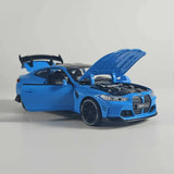 1:32 BMW M4 Model Car Diecast Toy Vehicle Light Sound Pull Back Kids Gifts