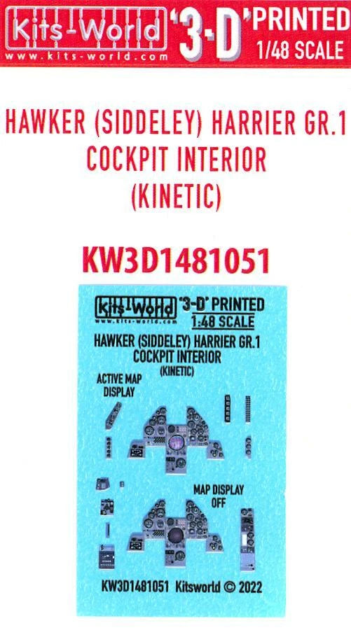 Kits World Decals 1/48 3D H.S. HARRIER GR.1 COCKPIT INTERIOR Kinetic