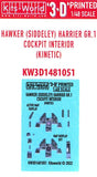 Kits World Decals 1/48 3D H.S. HARRIER GR.1 COCKPIT INTERIOR Kinetic