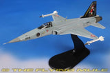 1:72 F-5E Tiger II model airplane with Swiss-style markings on grey jet