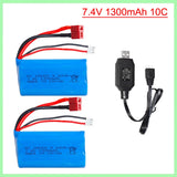 7.4V 1300mAh Lipo battery with T plug for Meizhi 2856 high speed RC truck toys