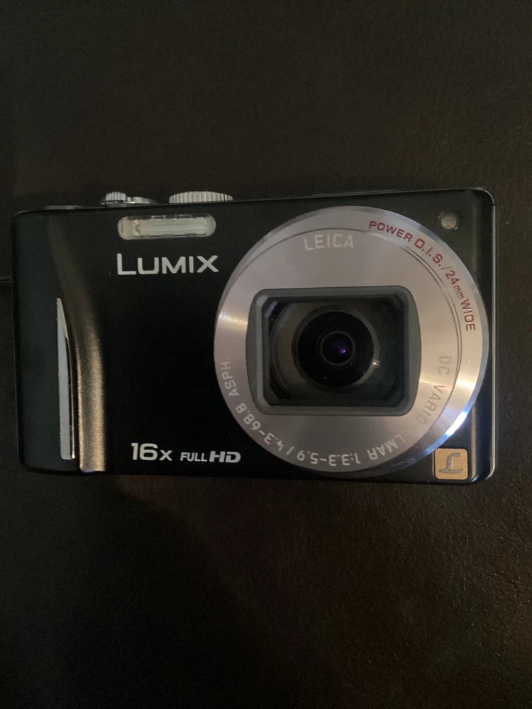 Panasonic Lumix DMC-TZ22 BLACK 14MP Digital Camera LEICA LENS 16x Zoom GPS works