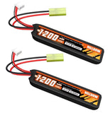 2-pack Hilldow Lipo Battery 1200mAh 11.1V 20C Mini TMY Plug Airsoft RC power pac
