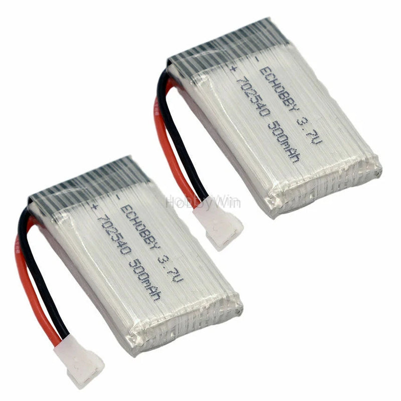 2PCS 3.7V 500mAh 25C LiPO Battery XH2.54 plug for Mini RC Helicopter FPV Drone