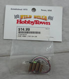 4 brushed quadcopter motors in clear plastic bag with attached wire leads