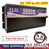 5000W Power Inverter DC 12V To AC 220V Power Sine Wave Converter For Car RV US
