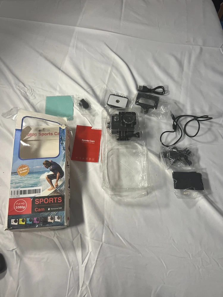 Full HD Sports Cam 1080 P 2.0 Inch Screen 1080P Open Box