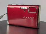 Nikon S50 7.2MP Compact CCD Camera  3x Nikkor Zoom Tested - Body Only Red