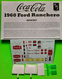 1960 Ranchero 1/25 Diorama 60's Style Coke Machine Decal Sheet Coca Cola Cases