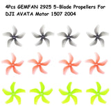4Pcs GEMFAN 2925 5-Blade Props For Motor 1507 2004  3 Inch Prop 3 Colors