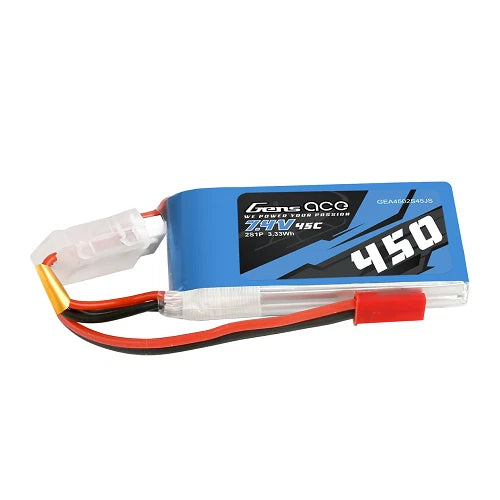 450mAh 2S1P 7.4V 45C Gens Ace Lipo Battery Pack With JST-SYP Plug Battery