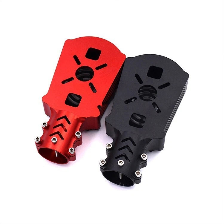 25mm motor mount seat for UAV, red and black anodized pieces with mounting holes