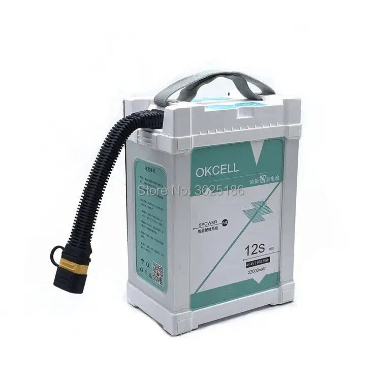 OKCELL 44.4V 12S drone battery pack, 22000mAh with power lead and connector