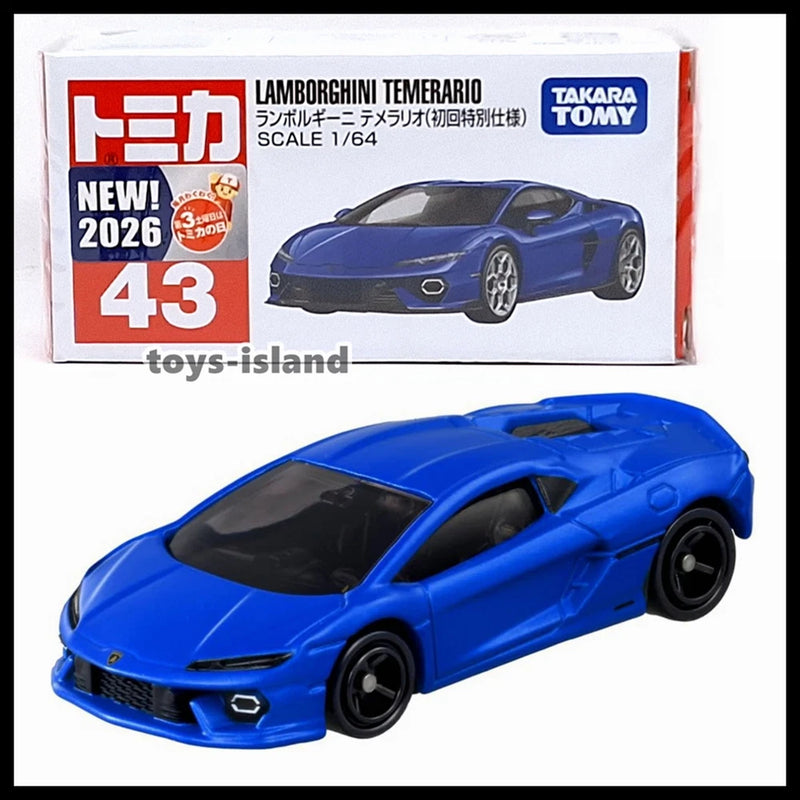 TOMICA 43 Lamborghini Temerario 1/64 TOMY DIECAST CAR 2026 FEB NEW MODEL Blue