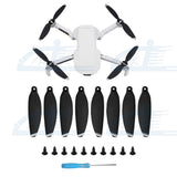 8pcs Low-Noise Propellers Blades Black Silver For DJI Mavic Mini 2
