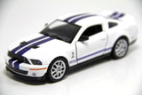 5" Kinsmart 2007 Ford Shelby GT500 Diecast Model Toy Car 1:38 White