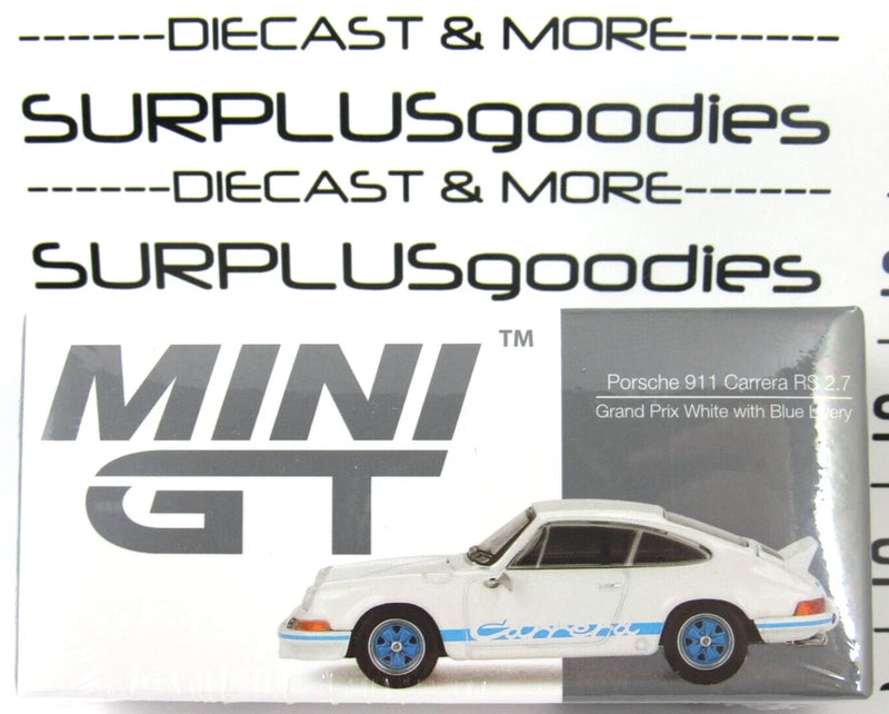 2025 Mini-GT Overseas Edition: White PORSCHE 911 CARRERA RS 2.7 Item #MGT00715-L