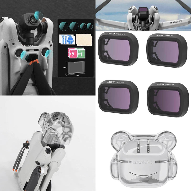 For DJI Mini 4 Pro Drone Camera Guard Lens Cap / Lens Filter / Lens Sensor Film