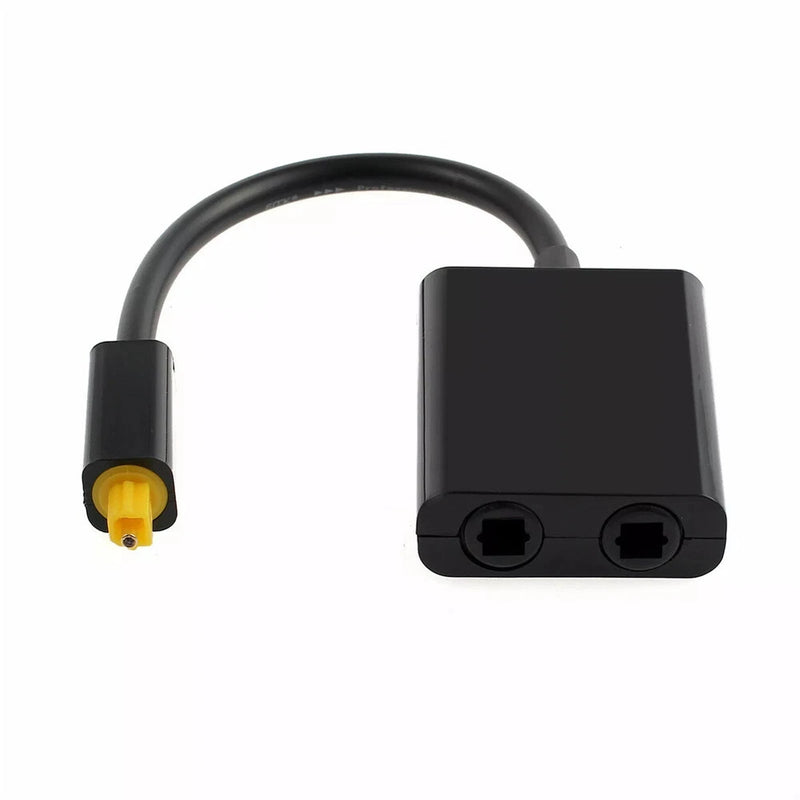 Optical Digital Fiber Audio Cable Splitter Adapter Toslink 1 Input 2 Output Hub