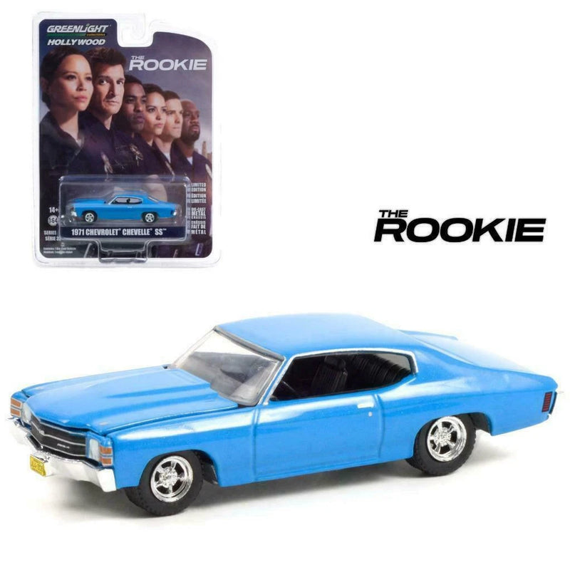 Greenlight 1:64 1971 CHEVROLET CHEVELLE SS BLUE "THE ROOKIE" Model 44920F-5B2