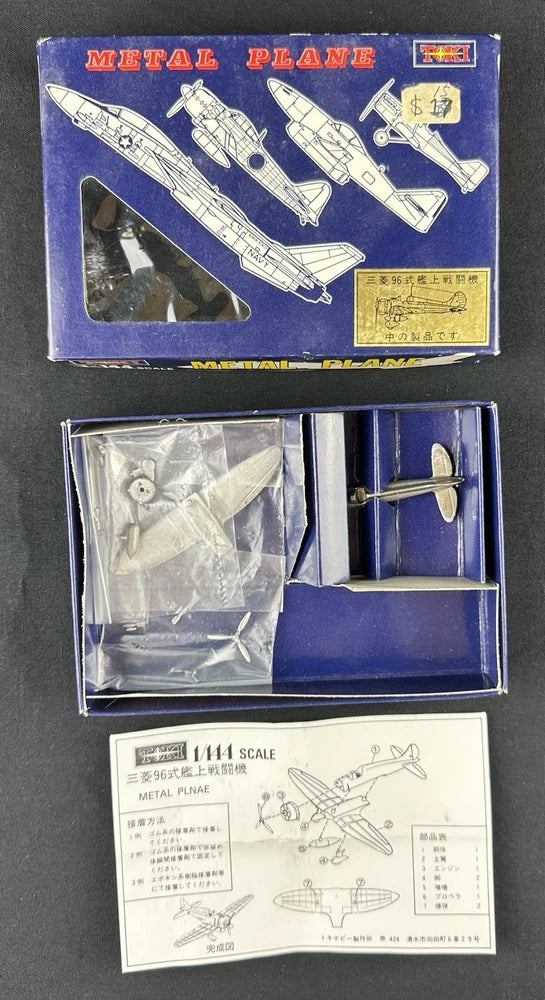 1/144 metal aircraft model kit with sprues and assembly instructions sheet