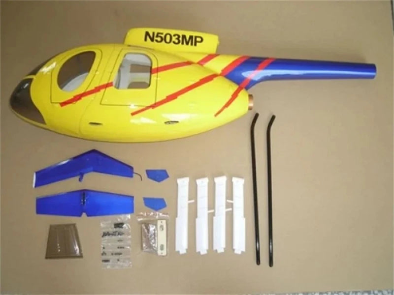 ROBAN 500 Size MD-500E RC Helicopter Fuselage G-Jive Design Yellow Blue Painting
