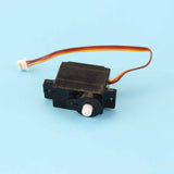 RC car servo motor with black housing and colored wires