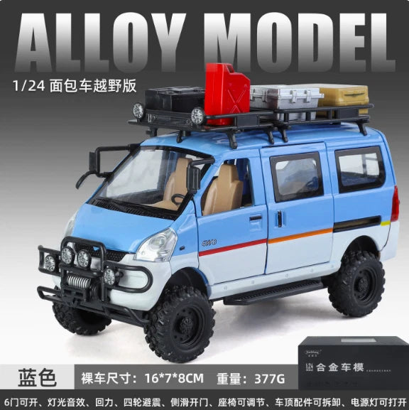 Jinlifang Wuling Van Off-Road Edition Blue 1/24 Alloy Diecast Model Car