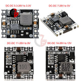 DC-DC step-down power module PCB with mounting holes and voltage regulator components
