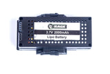 3.7V 2000mAh LiPo battery pack with RAGE label, black plastic housing
