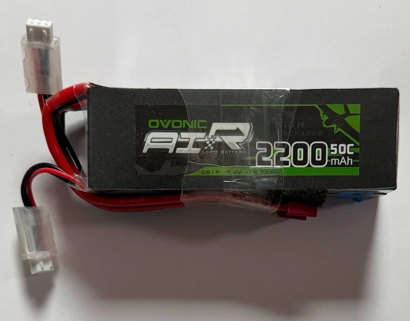 2X Two Ovonic AIR 2200mAh 50C LIPO battery 2S1P 7.4V Dean style T connector RC Battery
