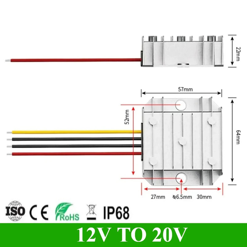 DC-DC Step Up Converter 12V to 20V 5A 100W Waterproof Voltage Booster Car 12V