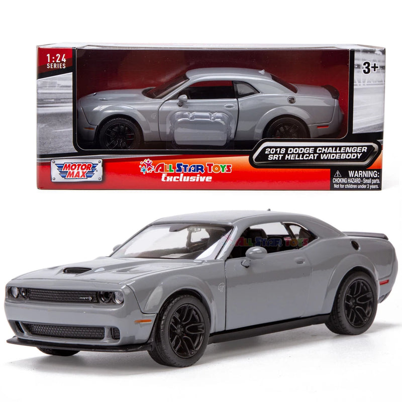 2018 DODGE CHALLENGER SRT HELLCAT WIDEBODY GRAY 1:24 DIECAST MODEL MOTORMAX79350