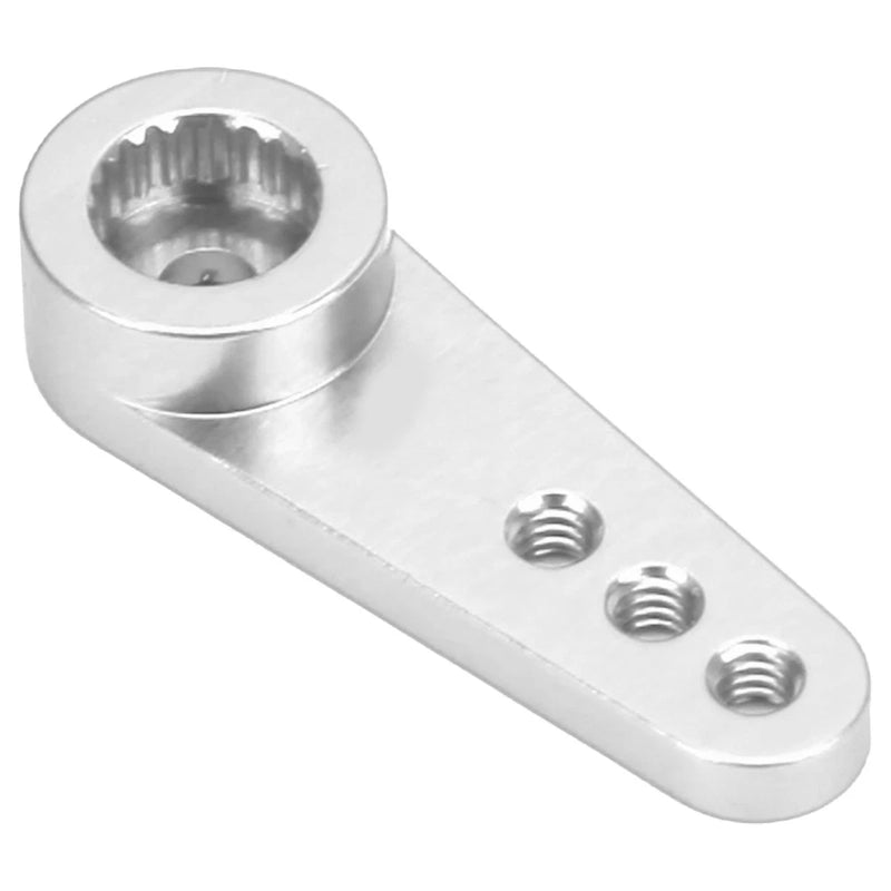 RC steering 21T servo arm, small silver metal bracket with spline and 3 mounting holes