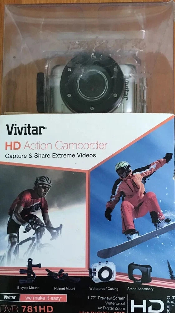 Vivitar HD Action Waterproof Camera Camcorder DVR781HD Make a splash  Silver????18