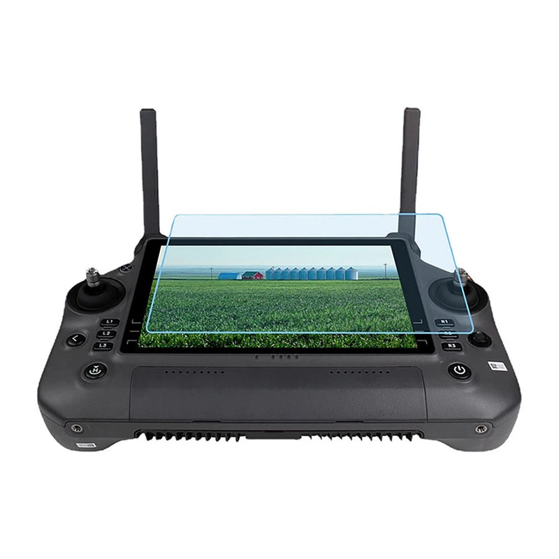 Tempered screen protector film for DJI RC remote control, on display screen