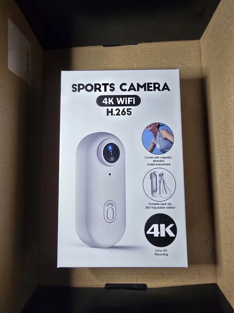 4K Ultra HD Wi-Fi Waterproof Action Camera, Wide-Angle Lens, Loop Recording